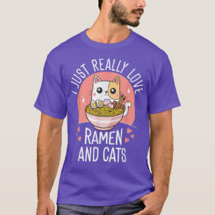 Camiseta Love Ramen Cat Kawaii Anime Noodles Japoneses Otak