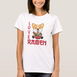 Camiseta Love Ramen Cute Corgi Kawaii Dogles Noodles