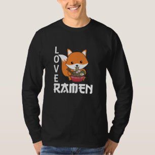 Camiseta Love Ramen Cute Fox Kawaii Foxes
