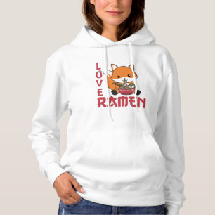 Camiseta Love Ramen Cute Fox Kawaii Foxes