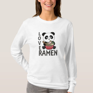Camiseta Love Ramen Cute Panda Kawaii Pandas