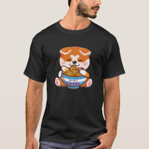 Camiseta Love Ramen Dog Chiba Inu Japonês Noodles Kawaii A
