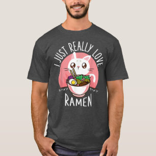 Camiseta Love Ramen Japanese Noodles  Kawaii Anime Cat Gift