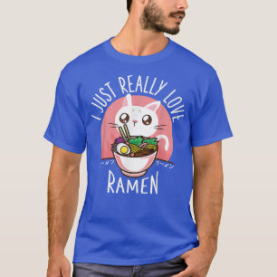 Camiseta Love Ramen Japonês Shirt Kawaii Anime Cat