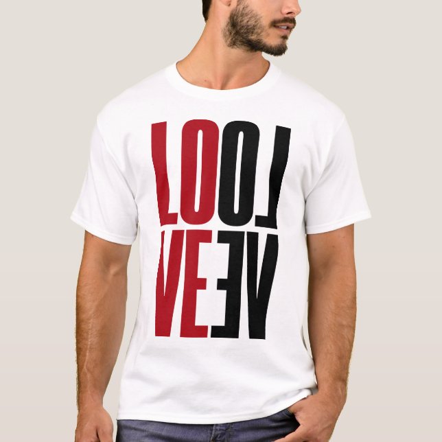 Camiseta Love Red Black High Typografia Vertical Mirror (Frente)