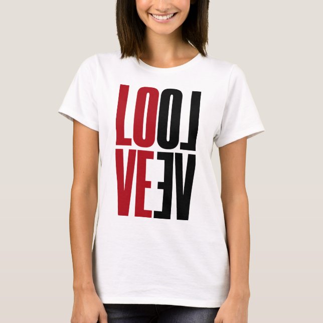 Camiseta Love Red Black Vertical Mirtical Mirtical High Typ (Frente)