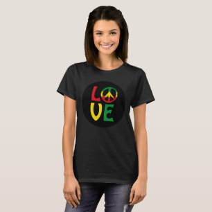Camiseta LOVE Reggae com símbolo de paz
