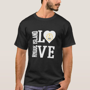 Camiseta Love Rhode Island USA with Rhode Island Flag in a