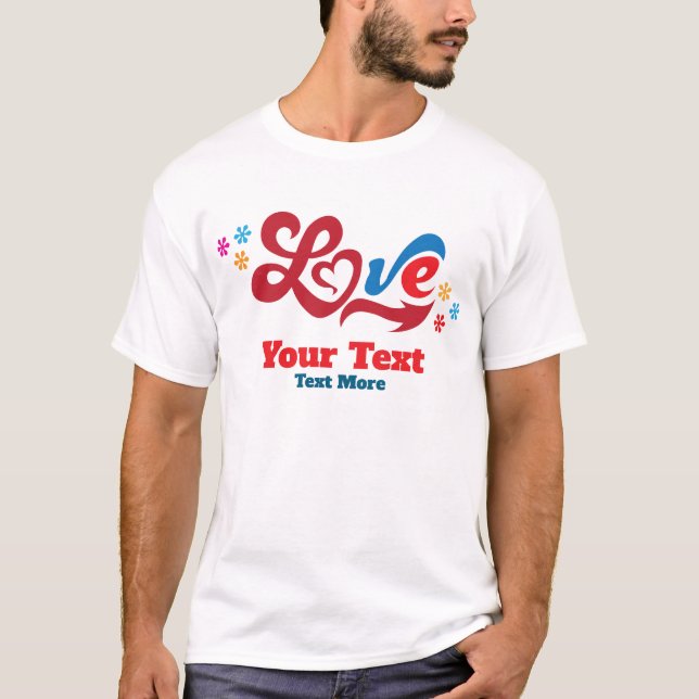 Camiseta Love & Romance Concept Design with Heart Elements (Frente)