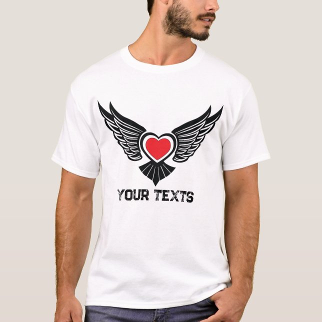 Camiseta Love & Romance Concept Design with Heart Elements (Frente)