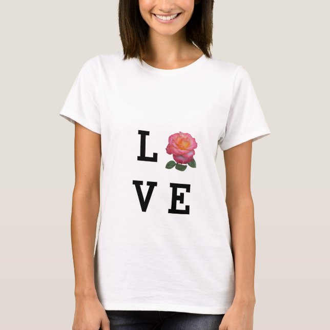Camiseta Love Rosa Flower (Frente)