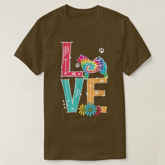 Camiseta Love Samoyed Tie Dye Rainbow Samoyed Lover  (Frente do Design)