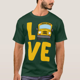 Camiseta Love School Bus Crianças De Ônibus Escolar Present