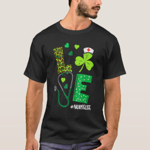 Camiseta Love Shamrock Stethoscope Enfermeira Rua de Patric