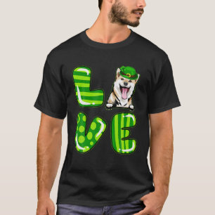 Camiseta Love Shiba Inu Lucky Clover Shamrock Rua de Patric