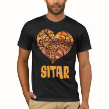 Love Sitar Orange Mandala Heart Indian Music