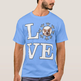 Camiseta Love Snowflake Dog Pembroke Welsh Corgi791