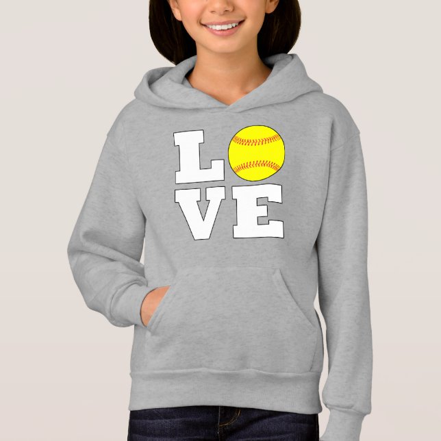 Camiseta LOVE Softball Cute Fastpitch Softball Girls (Frente)