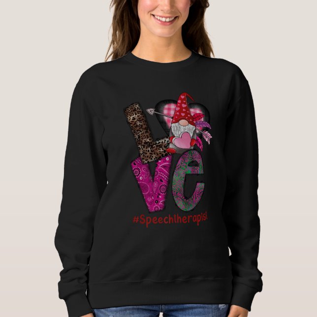 Camiseta Love Speech Therapist SLP Gnome Valentine's Day he (Frente)