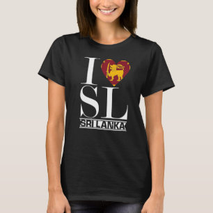 Camiseta Love Sri Lanka Heart Summer Vacination Flag