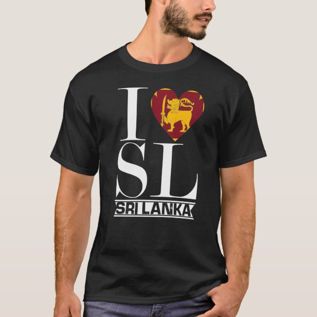 Camiseta Love Sri Lanka Heart Summer Vacination Flag (Frente)