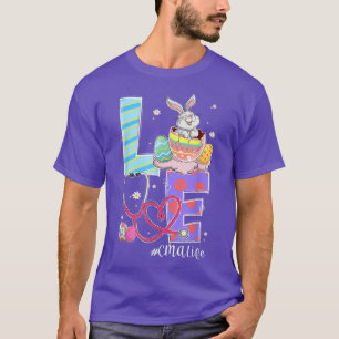 Camiseta LOVE Stethoscope CMA Enfermeira de Páscoa Coelho D