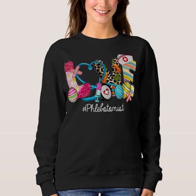 Camiseta LOVE Stethoscope Escrub Phlebotomist Enfermeira Ea (Frente)