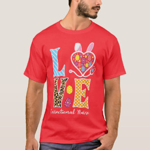 Camiseta Love Stethoscope Heart Correctional Nurs Páscoa B