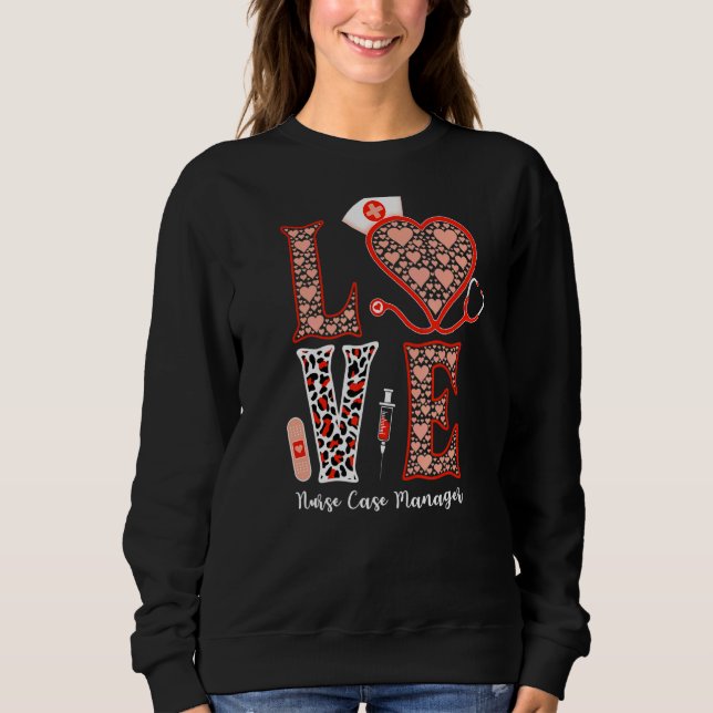 Camiseta Love Stethoscope Heart Leopard Nurse Case Manger F (Frente)