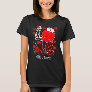 Camiseta Love Stethoscope Heart NICU Nurse Dia de os namora