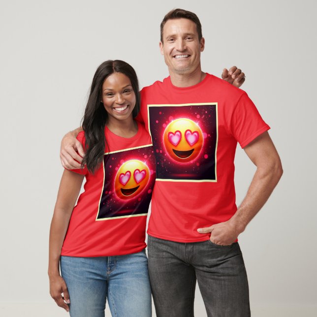 Camiseta Love Struck Emoji Hearts Glow (Unissex)