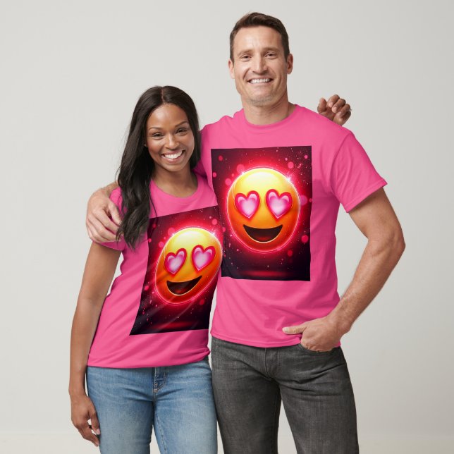 Camiseta Love Struck Emoji Hearts Glow (Unissex)