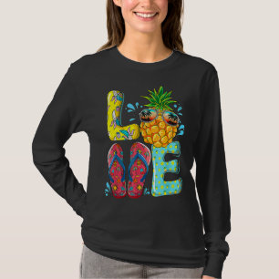 Camiseta Love Summer Chinelos Pineapple Tropical Fruta Be