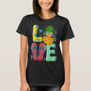 Camiseta Love Summer Chinelos Pineapple Tropical Fruta Be