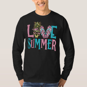 Camiseta Love Summer Pineapple Skull Watermelle Summer Fru