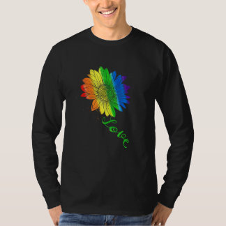 Camiseta Love Sunflower Floral Lgbtq Rainbow Flag Orgulho g