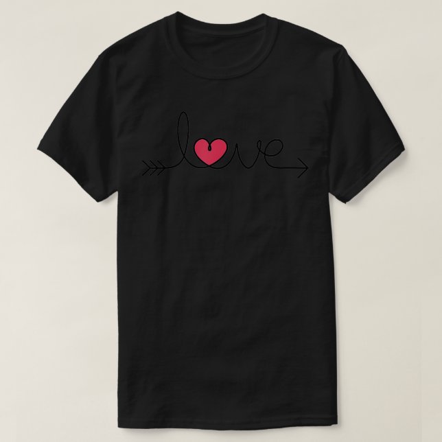 Camiseta Love T Women Heart Arrow Graphic Namorados (Frente do Design)