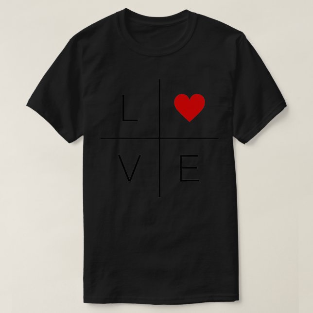 Camiseta Love T Women Men Red Heart Graphi (Frente do Design)