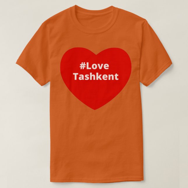 Camiseta Love Tashkent Hashtag Heart (Frente do Design)