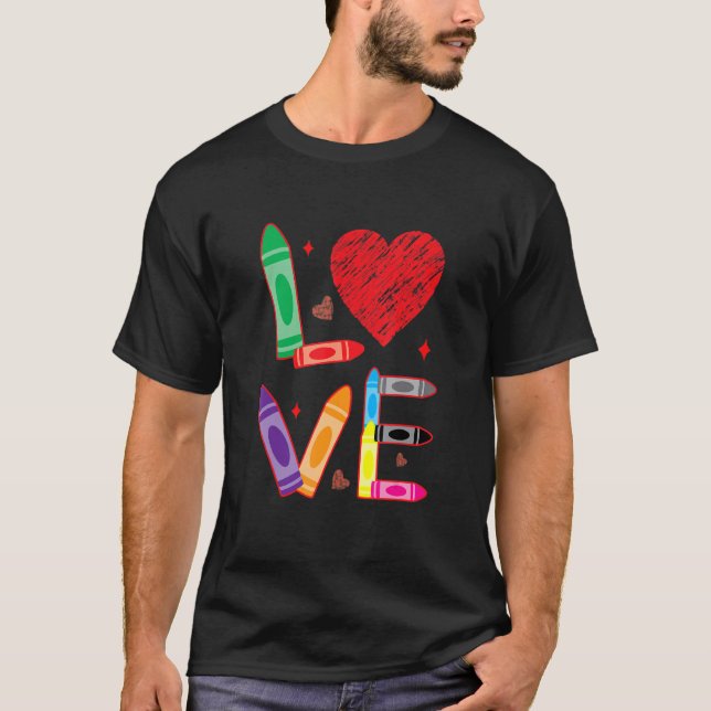 Camiseta Love Teacher School Happy Valentine's Day (Frente)