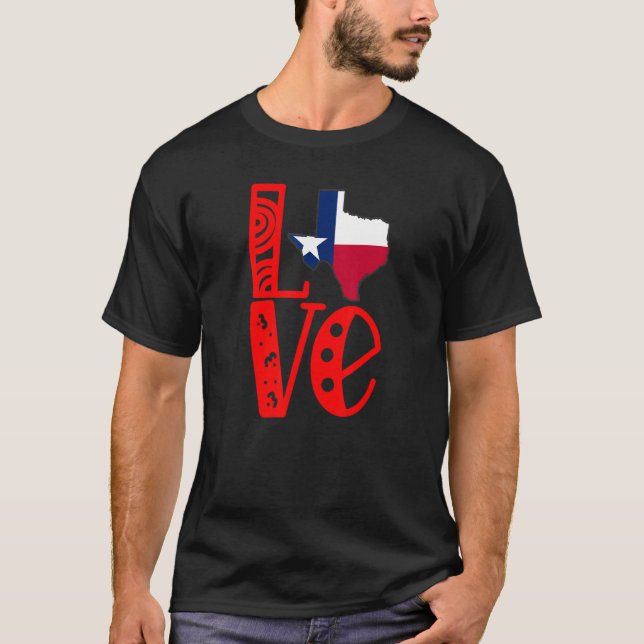 Camiseta Love Texas in Block Letters (Frente)