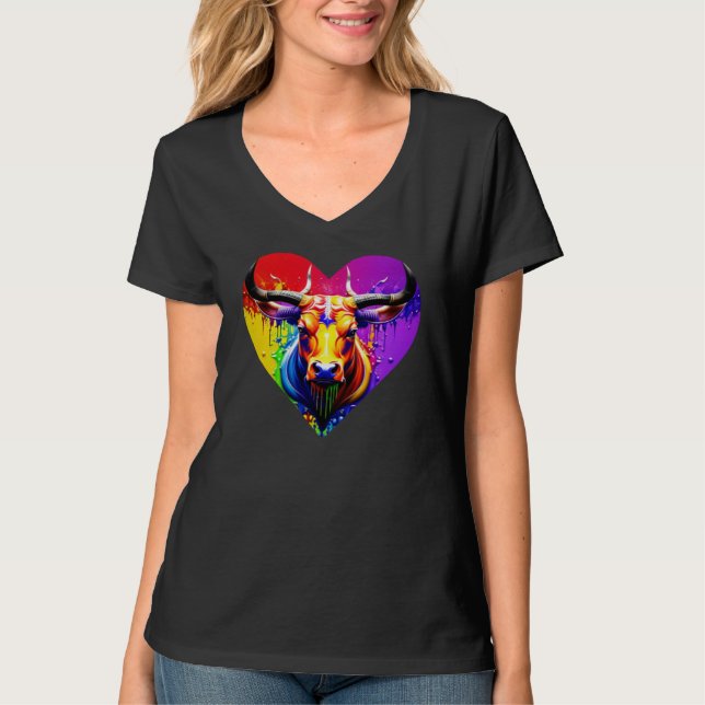Camiseta Love Texas Longhorn Splash_Art_Bull (Frente)