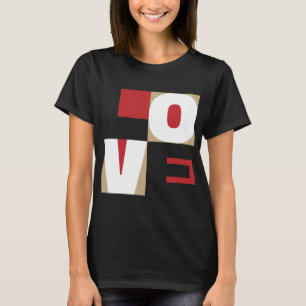 Camiseta Love Trendy Design Modern Red Black Letter Art
