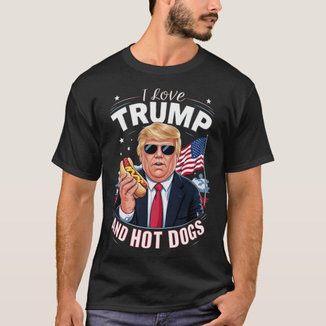 Camiseta Love Trump And Hot Dogs - Conservador Hilário (Frente)