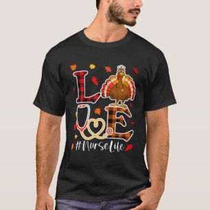 Camiseta Love Turkey Stethoscope Enfermeira Vida Ação de 