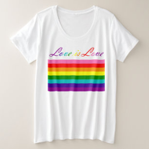 Camiseta Love Typografia Orgulho gay LGBT Rainbow Flag