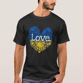 Camiseta Love Ucrânia Hearts Ucranianos Floral Ucraniano Fl