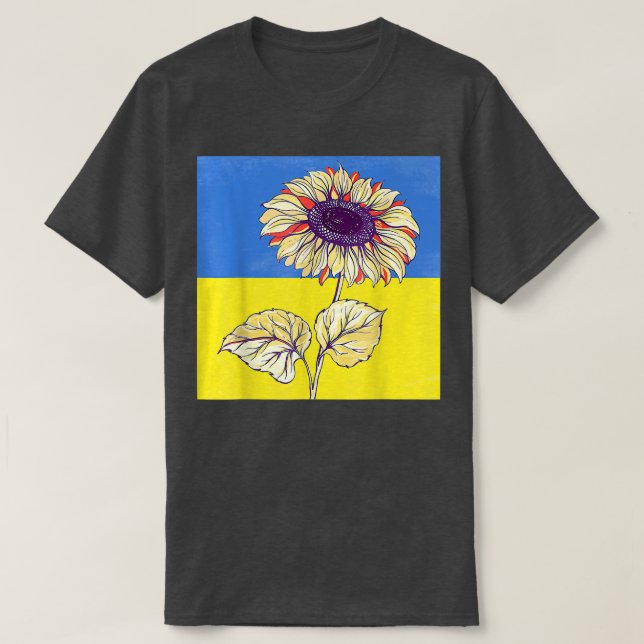 Camiseta LOVE Ukraine Sunflower Ukrainian Flag Stand With U (Frente do Design)