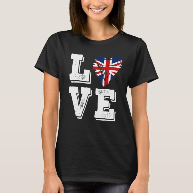 Camiseta Love United Kingdom Flag (Frente)