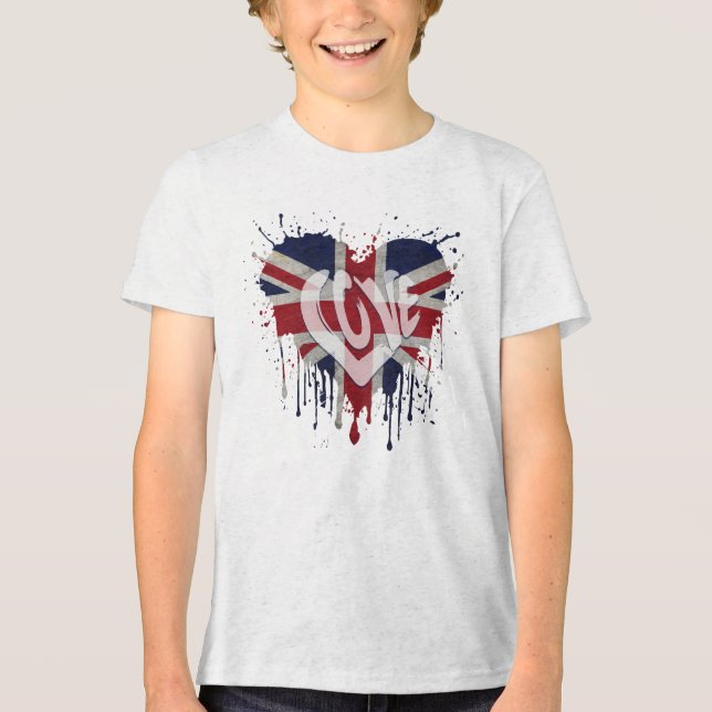 Camiseta Love United Kingdom Flag (Frente)